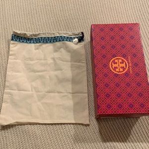New Tory Burch sandal dust bag with plastic still on emblem